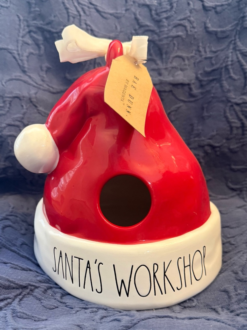 Rae Dunn Red and White Santa Hat Birdhouse - Santa's Workshop